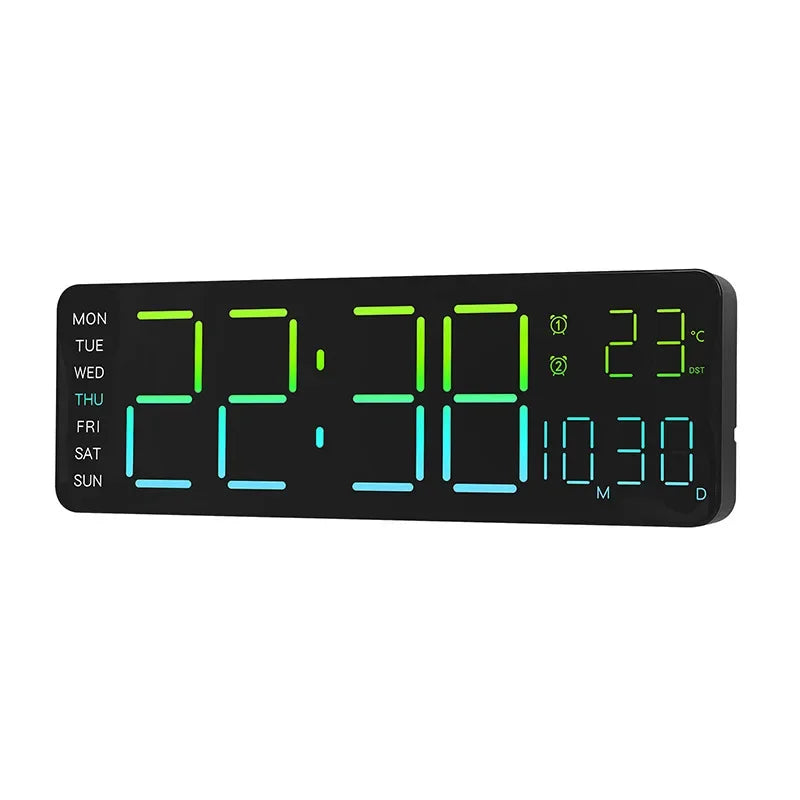 modern digital wall clock - product view 1