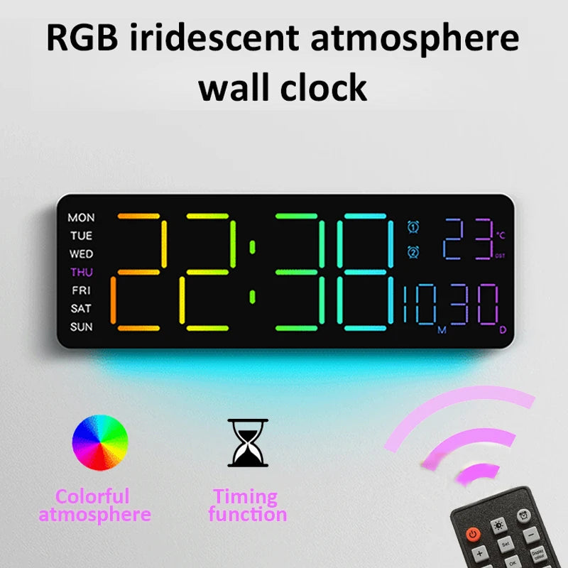 modern digital wall clock - product view 2