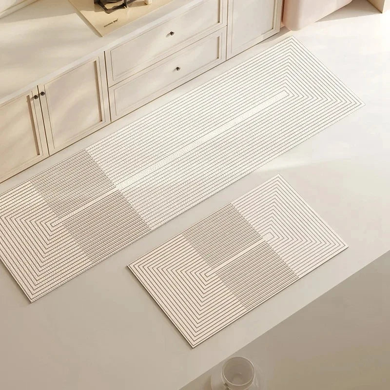 Striped Kitchen Floor Mat, Waterproof Anti-Slip Fade-Resistant Polyester Rug with Rubber Backing in 3 Sizes - product view 2