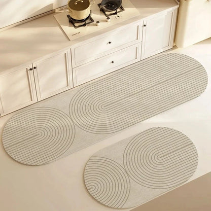 Striped Kitchen Floor Mat, Waterproof Anti-Slip Fade-Resistant Polyester Rug with Rubber Backing in 3 Sizes - product view 5