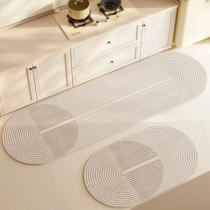 Striped Kitchen Floor Mat, Waterproof Anti-Slip Fade-Resistant Polyester Rug with Rubber Backing in 3 Sizes - product view 6
