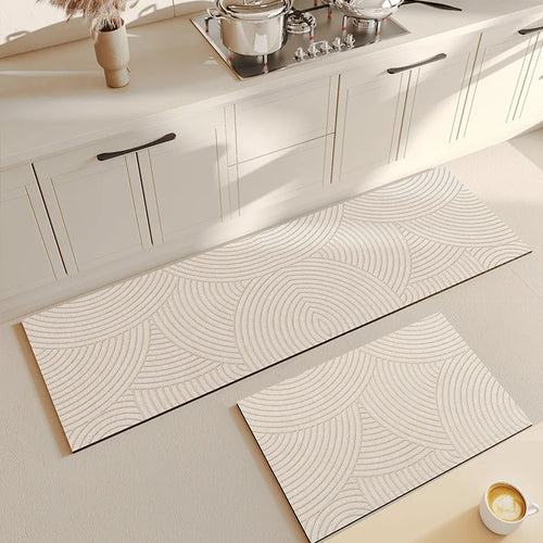 Striped Kitchen Mat, Suede Anti-Slip Waterproof Floor Rug with Rubber Backing, Fade-Resistant Sizes for Kitchen and Bathroom - product view 1