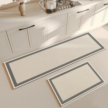 Striped Kitchen Mat, Suede Anti-Slip Waterproof Floor Rug with Rubber Backing, Fade-Resistant Sizes for Kitchen and Bathroom - product view 2