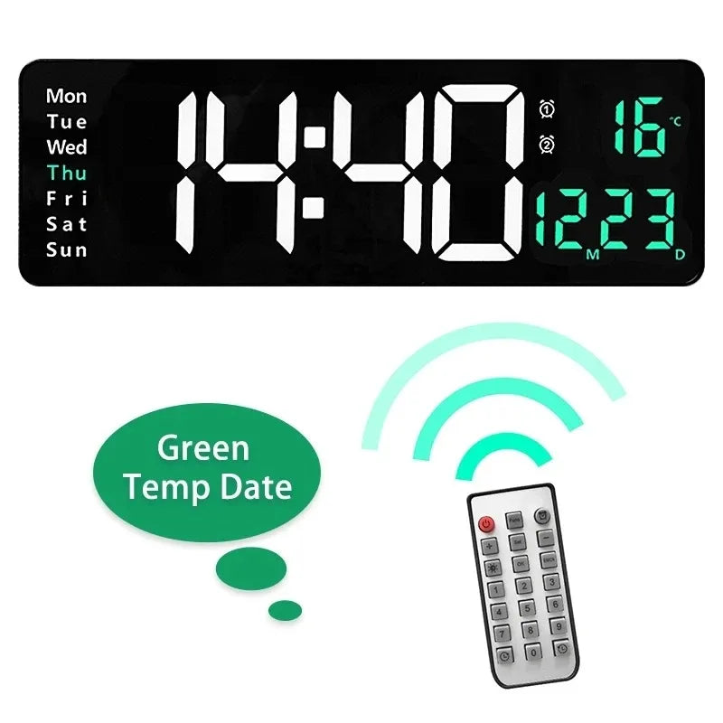 modern digital wall clock - product view 2