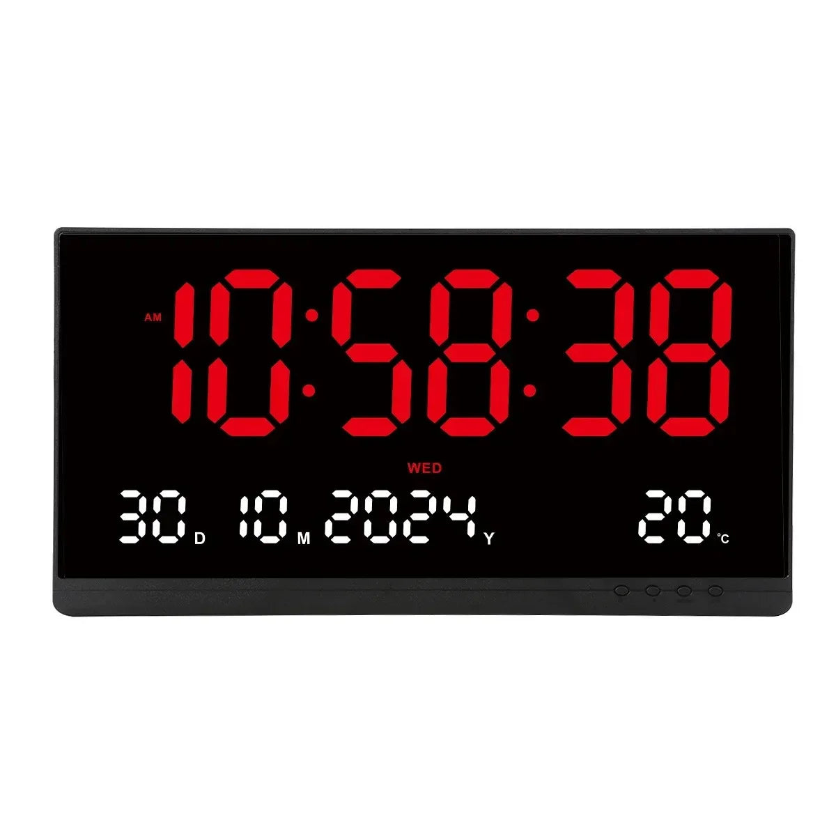 21-Inch Digital Wall Clock, LED Calendar, Temperature Display, 12/24-Hour Format, Adjustable Brightness, USB Powered - product view 2