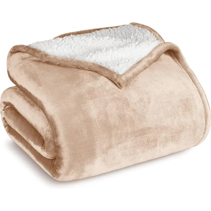 Reversible Sherpa Fleece Throw Blanket, Plush Dual-Sided Plaid Design, 100% Polyester, 130x150cm or 150x200cm - product view 2