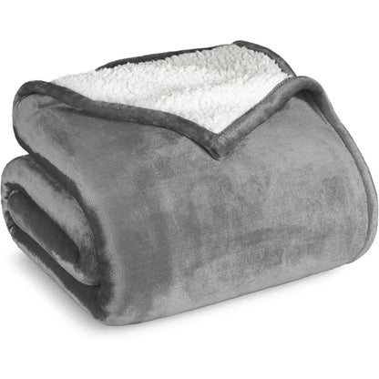 Reversible Sherpa Fleece Throw Blanket, Plush Dual-Sided Plaid Design, 100% Polyester, 130x150cm or 150x200cm - product view 3