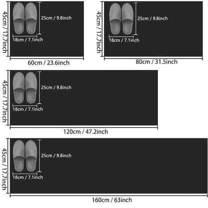 Non-Slip Rubber Kitchen Mat, Machine-Made Solid Floor Runner in 45x60, 80, 120 or 160 cm Sizes for Indoor Rooms - product view 2