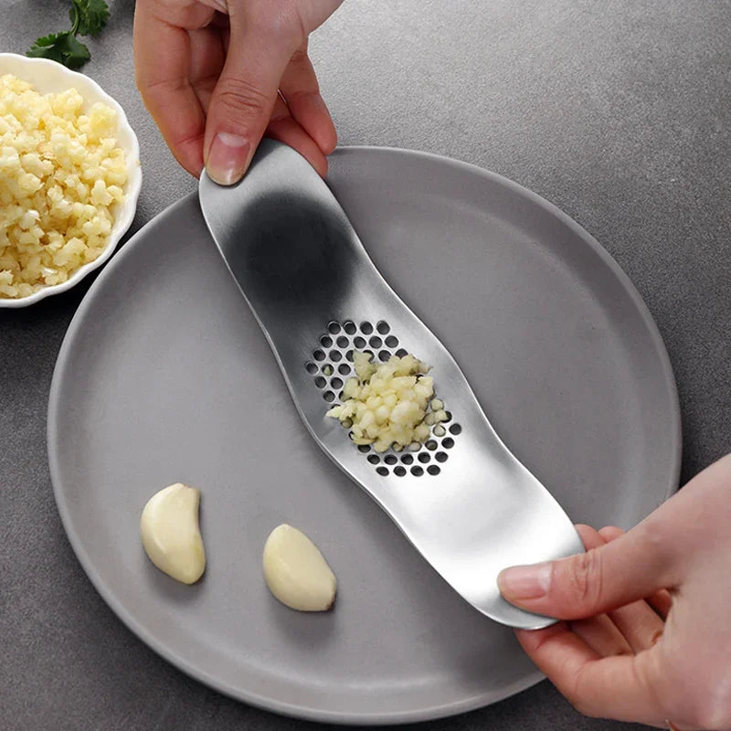 stainless garlic press - product view 2
