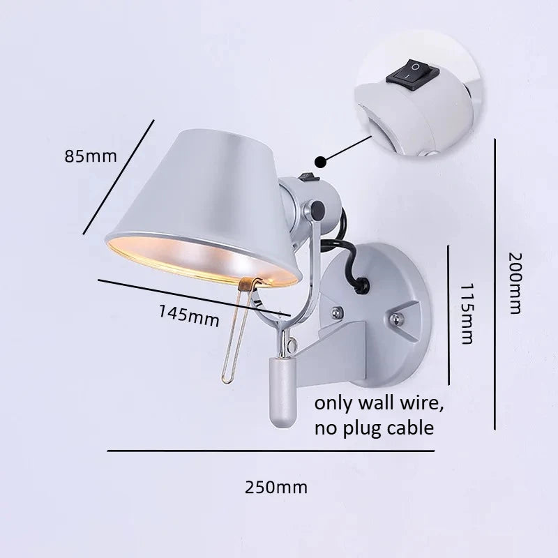 plug in swing arm sconce - product view 1
