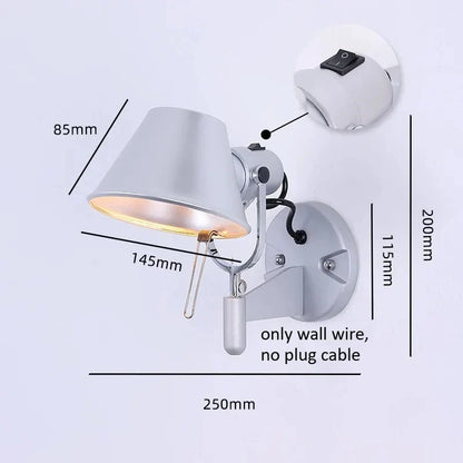 Foldable Swing Arm Wall Sconce, Adjustable Aluminum Design, E27 LED Bulb, Wall-Mount or Table-Clip Indoor Light - product view 1