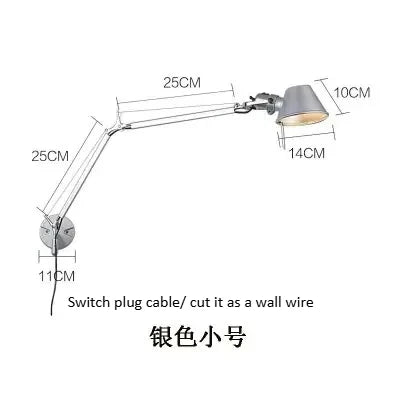 plug in swing arm sconce - product view 2