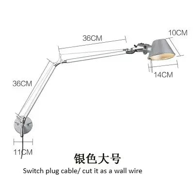 plug in swing arm sconce - product view 4