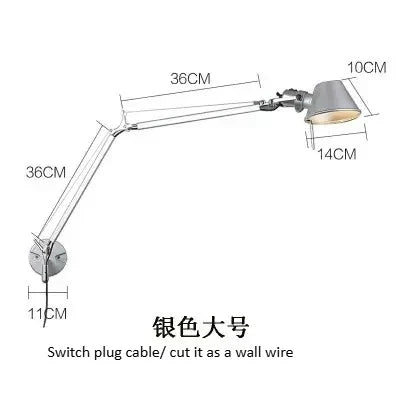 Foldable Swing Arm Wall Sconce, Adjustable Aluminum Design, E27 LED Bulb, Wall-Mount or Table-Clip Indoor Light - product view 4
