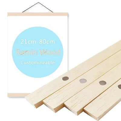 Magnetic Poster Hanger Frame, Wood Rectangle Wall Art Display for Paintings and Prints, 21, 30, 40 or 50 cm - product view 3