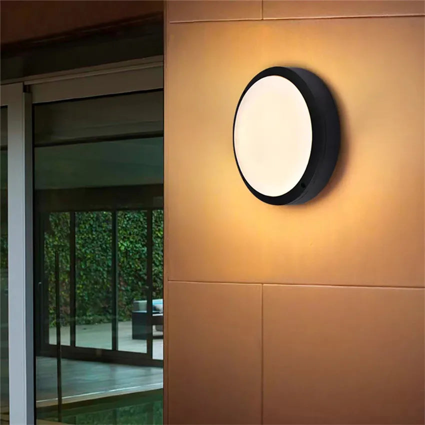 Outdoor Ceiling Light, LED Flush Fixture, AC 90-260V, Modern Aluminum and PVC, Warm or Cold White - product view 6