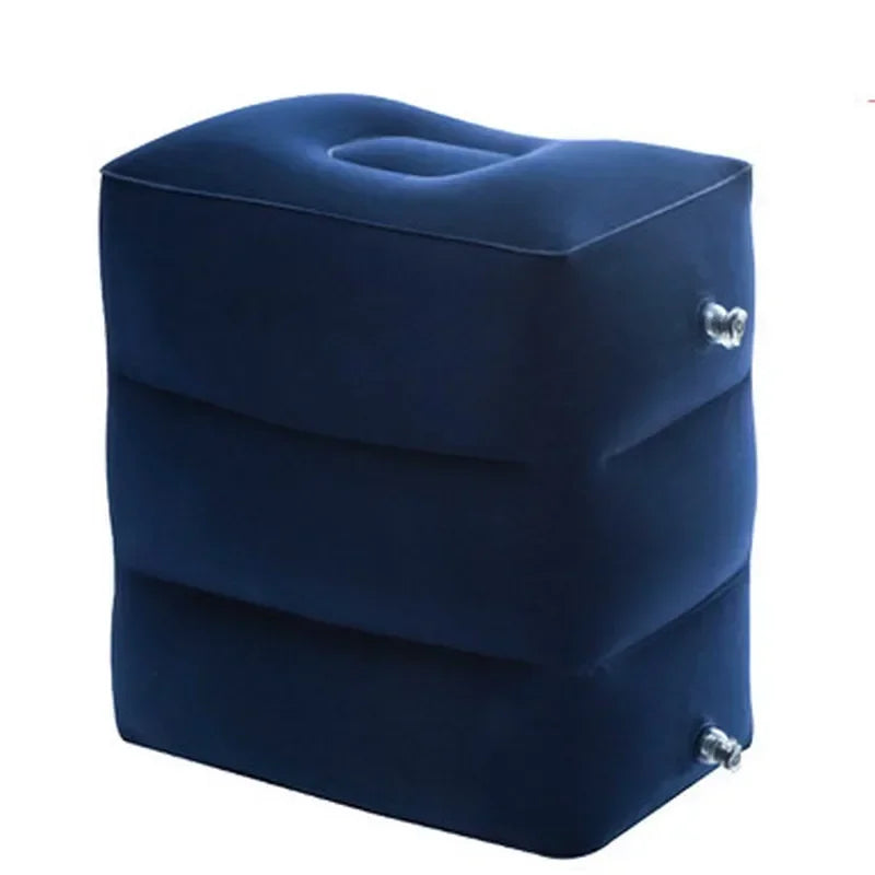 Inflatable Travel Footrest, Adjustable Rectangle Rest Pillow for Airplane, Car and Bus, Solid 100% Polyester Design - product view 4