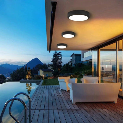 Radar Motion Sensor Outdoor Ceiling Light, LED Flush Mount, AC 90-260V, 6W or 18W, Warm or Cool White for Porch and Bathroom - product view 5