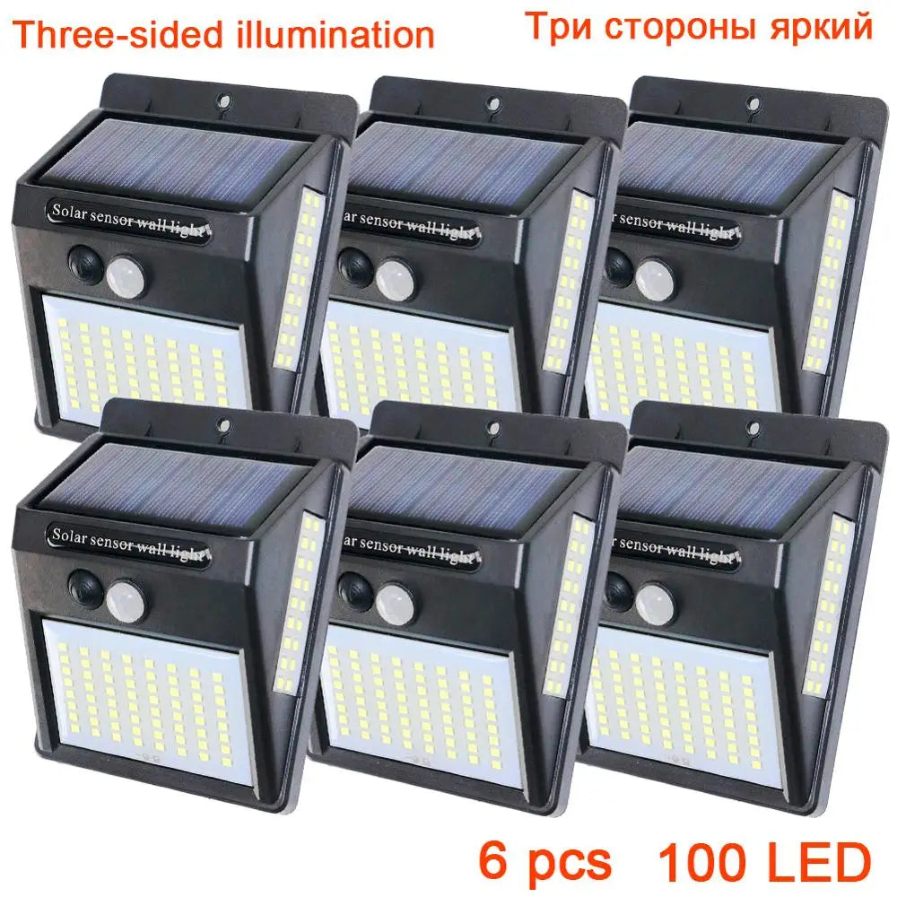 Solar Motion Sensor Wall Light, 100 LED-Style Outdoor Lamp, 3 Modes, 160lm, 120° Sensor, 1–6 Pack - product view 4