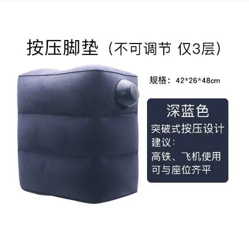 Inflatable Travel Footrest Pillow, Adjustable 1, 2 or 3-Layer Design for Airplane, Train and Car Resting - product view 4