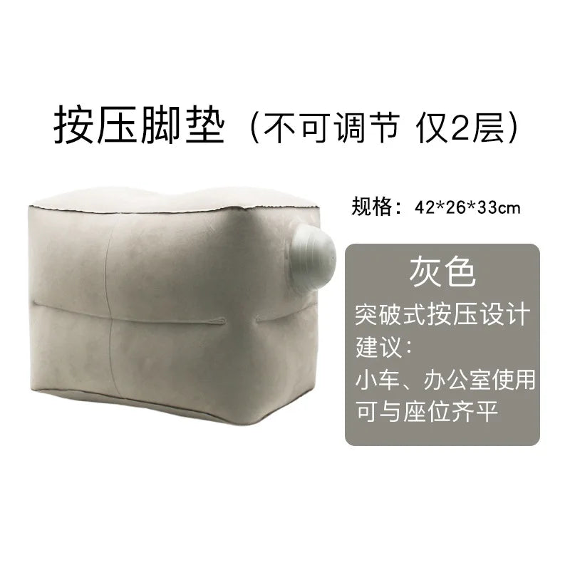 Inflatable Travel Footrest Pillow, Adjustable 1, 2 or 3-Layer Design for Airplane, Train and Car Resting - product view 5