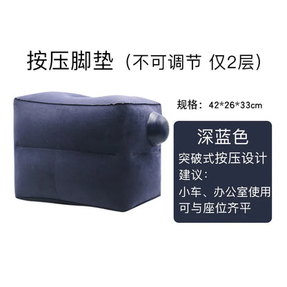 Inflatable Travel Footrest Pillow, Adjustable 1, 2 or 3-Layer Design for Airplane, Train and Car Resting - product view 6