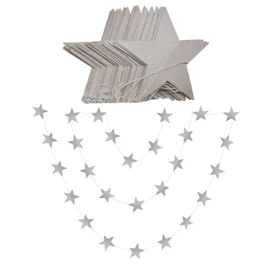 4 m Glitter Star Garland, Paper Streamer Bunting for Birthday Parties, Weddings, Baby Showers and Kids' Room Decor - product view 1