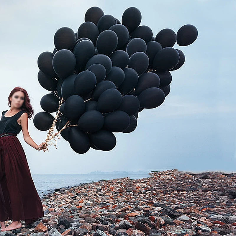 Black Round Balloons, 5 to 36 Inch Decorative Party Balloons with Multiple Pack Sizes for Celebrations and Event Decor - product view 3