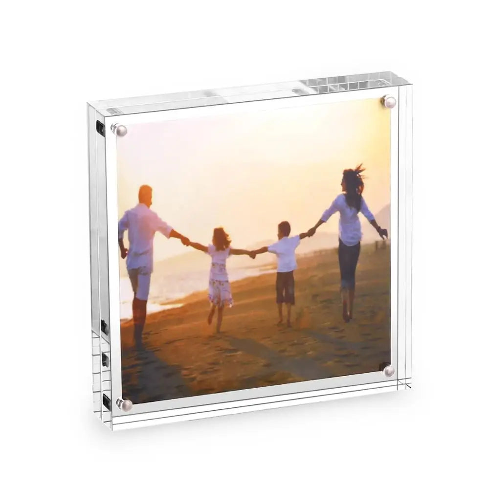 Magnetic Acrylic Floating Photo Frame, Double-Sided Clear Rectangle Holder, Multiple Sizes for Photos, Cards and Awards - product view 2
