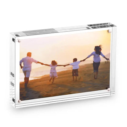 Magnetic Acrylic Floating Photo Frame, Double-Sided Clear Rectangle Holder, Multiple Sizes for Photos, Cards and Awards - product view 3