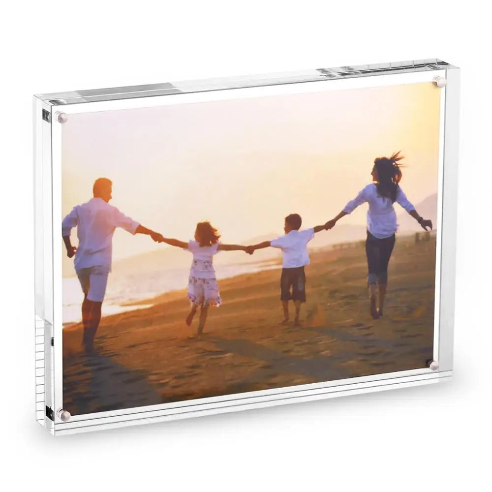 Magnetic Acrylic Floating Photo Frame, Double-Sided Clear Rectangle Holder, Multiple Sizes for Photos, Cards and Awards - product view 4