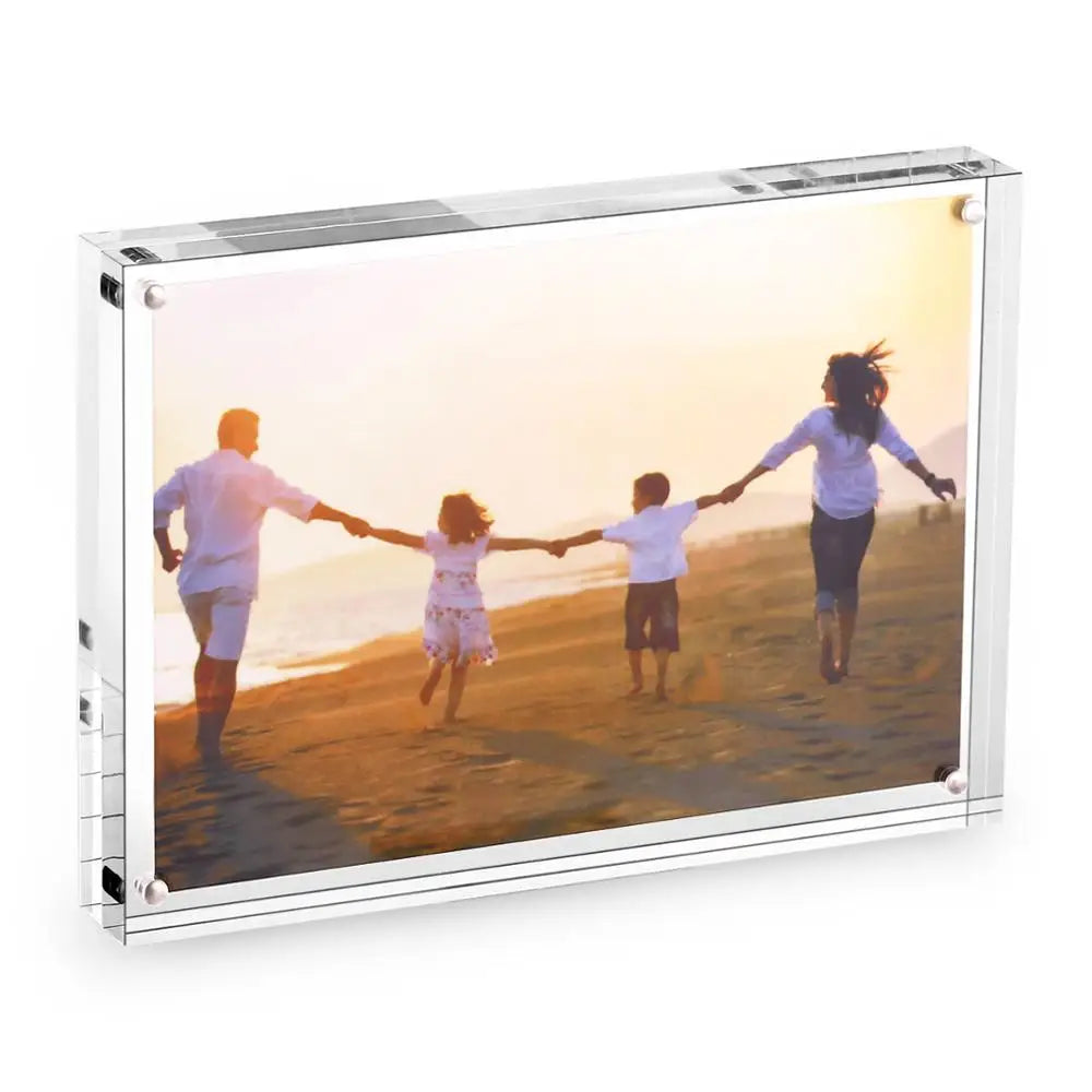 Magnetic Acrylic Floating Photo Frame, Double-Sided Clear Rectangle Holder, Multiple Sizes for Photos, Cards and Awards - product view 5