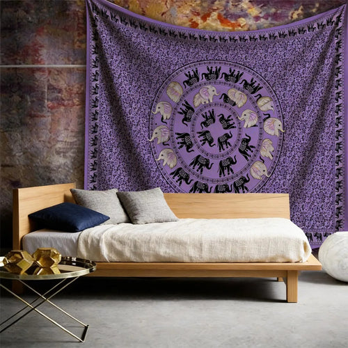 Floral Mandala Tapestry, Jacquard Polyester Wall Hanging, Machine-Washable Rectangle for Bedroom, Living Room and Travel - product view 1