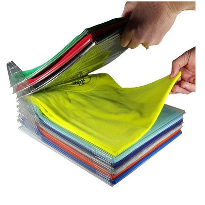 Transparent Clothes Folding Boards, 10-Piece Plastic Shirt Folder Set for Travel, Drawers, Closets and Documents - product view 1