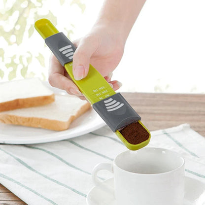 Adjustable Measuring Spoon, Double-Headed Eight-Speed Plastic Baking Spoon for Kitchen Ingredient Quantities - product view 2