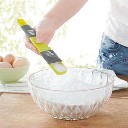 Adjustable Measuring Spoon, Double-Headed Eight-Speed Plastic Baking Spoon for Kitchen Ingredient Quantities - product view 3