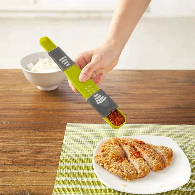 Adjustable Measuring Spoon, Double-Headed Eight-Speed Plastic Baking Spoon for Kitchen Ingredient Quantities - product view 5