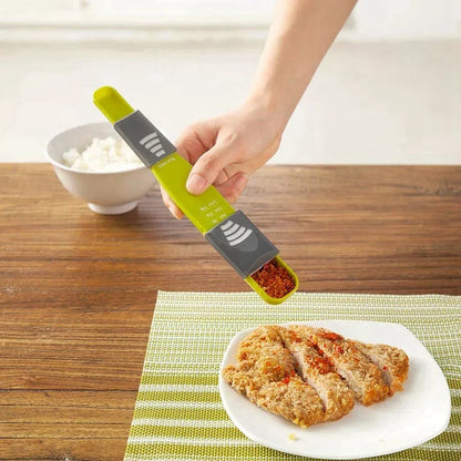 Adjustable Measuring Spoon, Double-Headed Eight-Speed Plastic Baking Spoon for Kitchen Ingredient Quantities - product view 5
