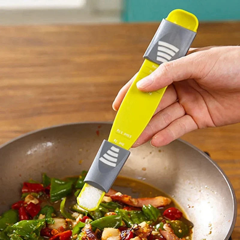 Adjustable Measuring Spoon, Double-Headed Eight-Speed Plastic Baking Spoon for Kitchen Ingredient Quantities - product view 6