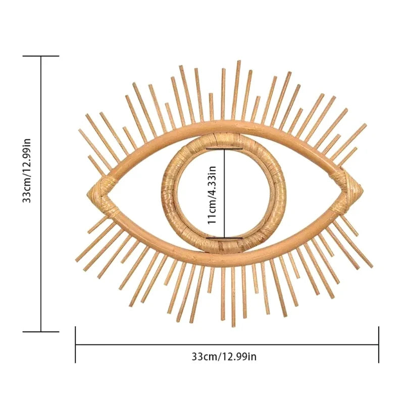 Round Rattan Makeup Mirror, Powder-Coated Decorative Wall Mirror with Multiple Design Options for Bedroom and Bathroom Décor - product view 5