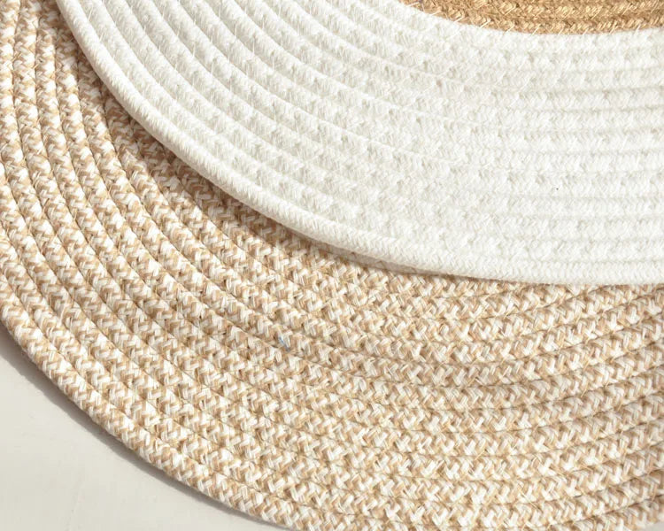 Hand-Knotted Cotton Jute Rug, Oval Anti-Slip Doormat with Solid Pattern for Home, Doorway, Kitchen and Floor Decor, 45 x 65 cm - product view 4