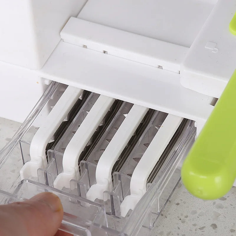 Folding Vegetable Spiralizer, 5 Rotating Stainless Steel Blades, Plastic Kitchen Tool for Zucchini Noodles and Pasta Prep - product view 4