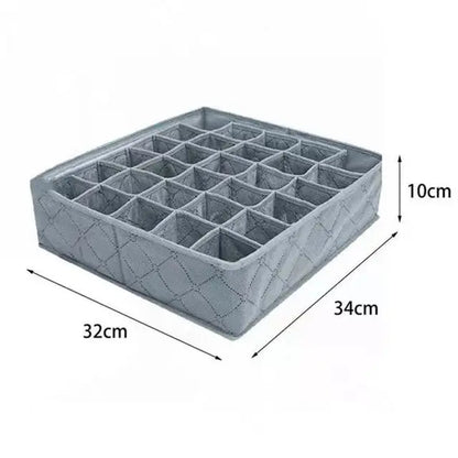 Foldable Clothing Organizer, Nylon Fabric, Reusable Rectangular Drawer Storage Box, 6–30 Grid Options for Socks and Underwear - product view 1