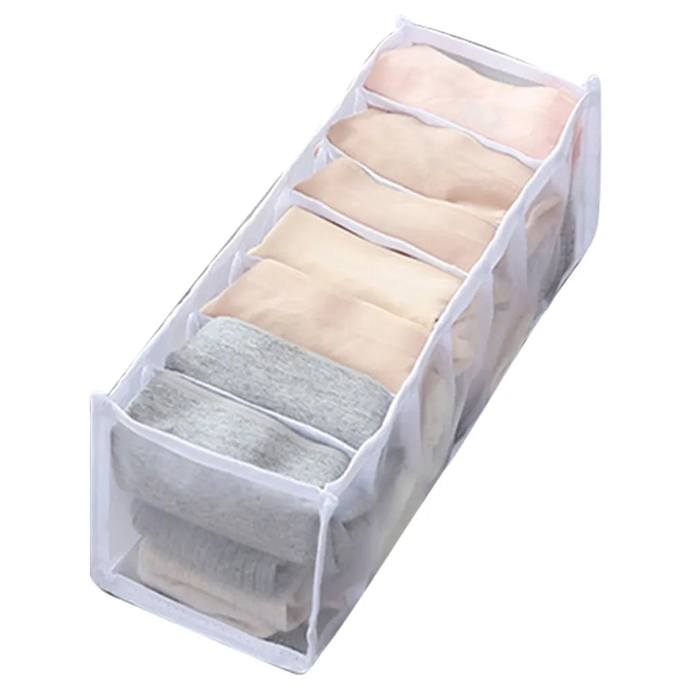 Foldable Clothing Organizer, Nylon Fabric, Reusable Rectangular Drawer Storage Box, 6–30 Grid Options for Socks and Underwear - product view 3