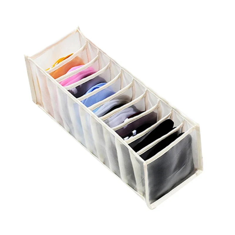 Foldable Clothing Organizer, Nylon Fabric, Reusable Rectangular Drawer Storage Box, 6–30 Grid Options for Socks and Underwear - product view 6