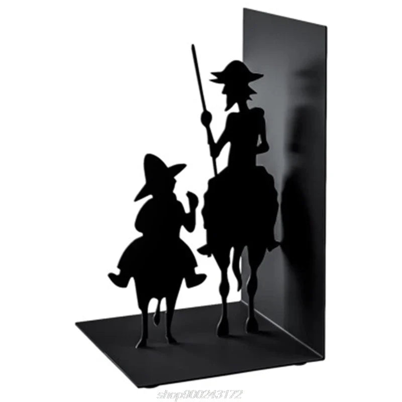 Iron Figure Bookend, Non-Skid Base, 10 x 8.5 x 17 cm Decorative Book Support for Home Office Shelves - product view 2