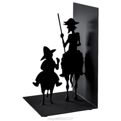 Iron Figure Bookend, Non-Skid Base, 10 x 8.5 x 17 cm Decorative Book Support for Home Office Shelves - product view 2