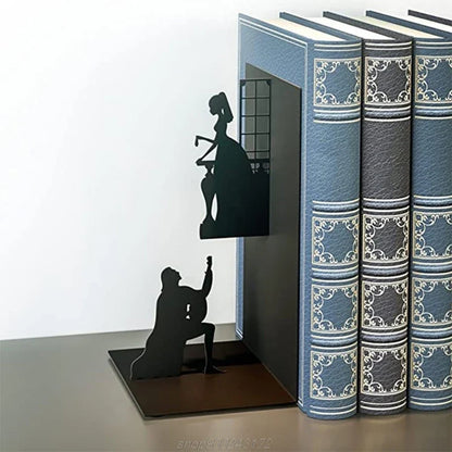 Iron Figure Bookend, Non-Skid Base, 10 x 8.5 x 17 cm Decorative Book Support for Home Office Shelves - product view 6