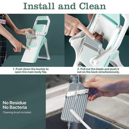 Adjustable Mandoline Slicer, Stainless Steel Vegetable Cutter with Aluminium Alloy Blade for Fruit and Vegetable Prep - product view 5