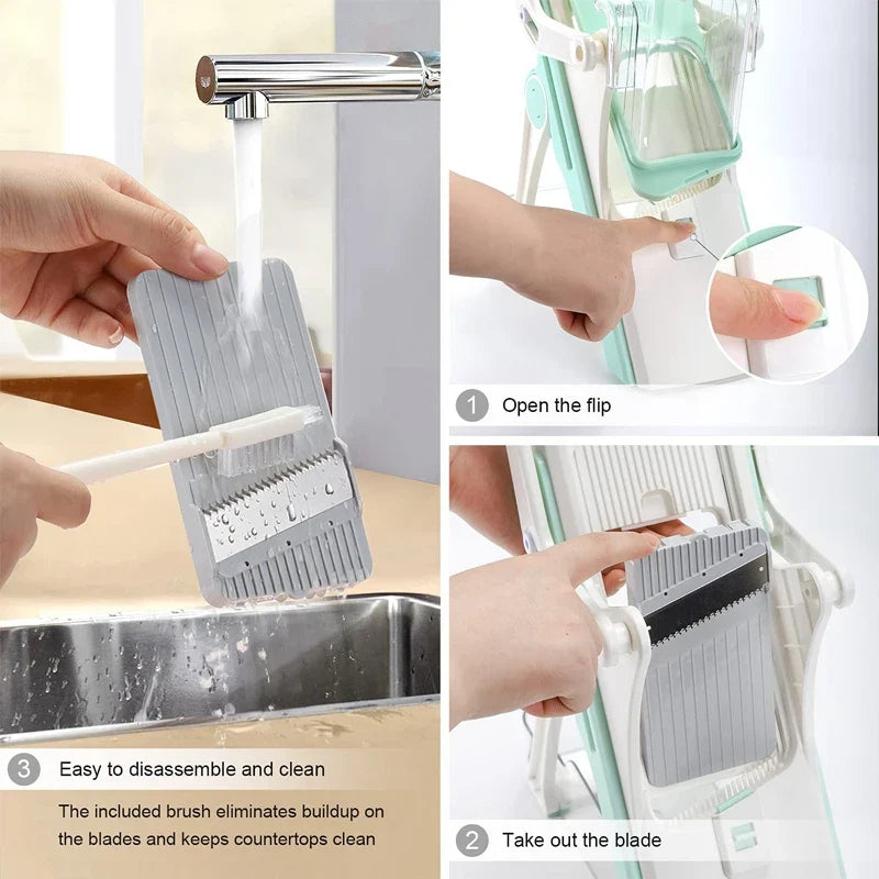 Adjustable Mandoline Slicer, Stainless Steel Vegetable Cutter with Aluminium Alloy Blade for Fruit and Vegetable Prep - product view 6